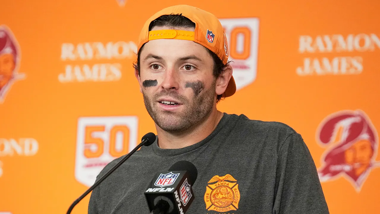 Baker Mayfield auf der Pressekonferenz