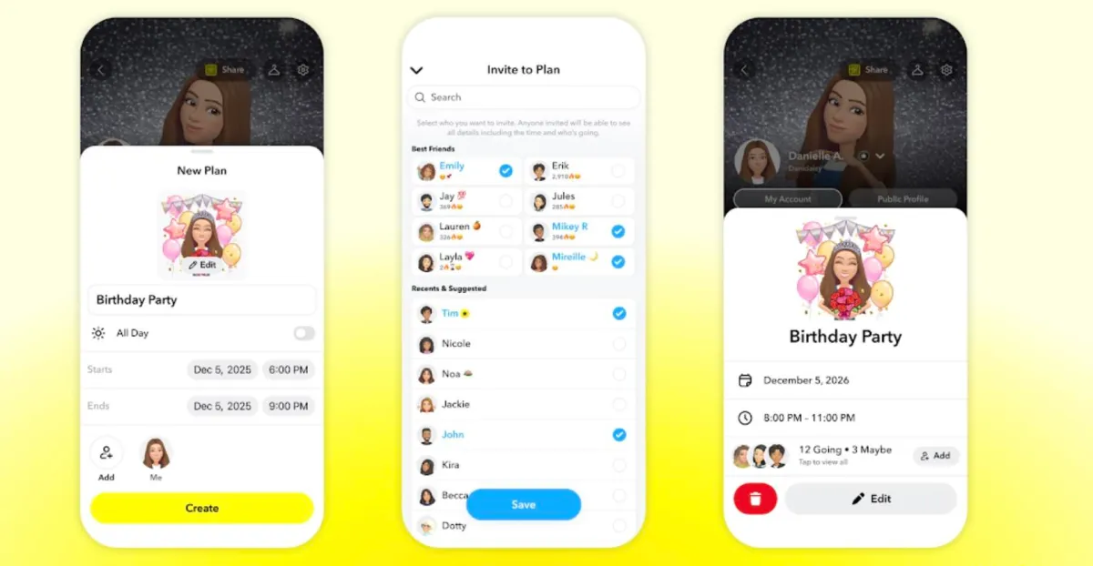 Snapchat erleichtert die Planung von Events und Treffen